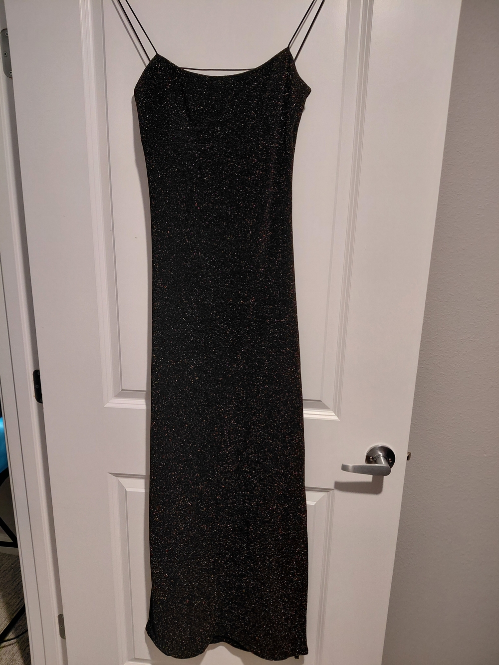 Black Gold Sparkle Evening Dress